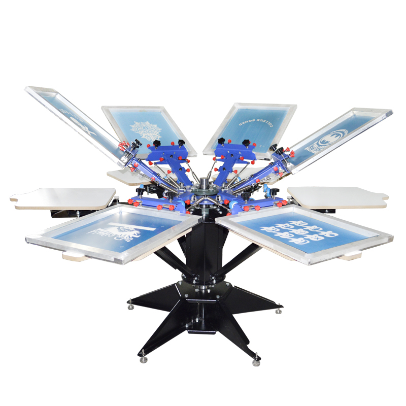 Heavy Duty 6 Color 6 Station Screen Printing Press